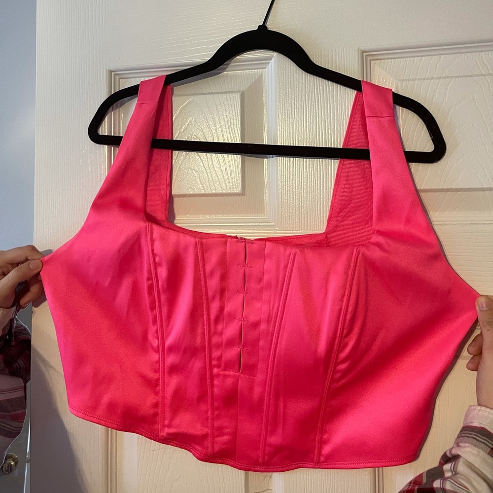 Hot Pink Corset Crop Top